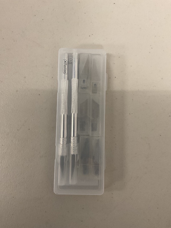 Photo 1 of XFasten Exacto Knife Set - 2 Knives with 60 Blades | Precision Craft Knife for Art, Clay, Mat, Plastic, Paper