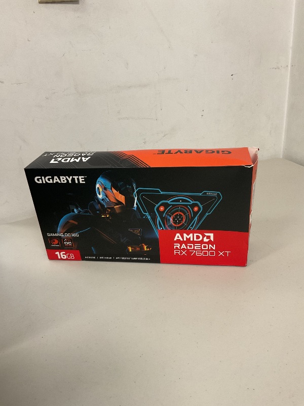 Photo 1 of GIGABYTE Radeon RX 7600 XT Gaming OC 16G Graphics Card, 3X WINDFORCE Fans 16GB 128-bit GDDR6, GV-R76XTGAMING OC-16GD Video Card
