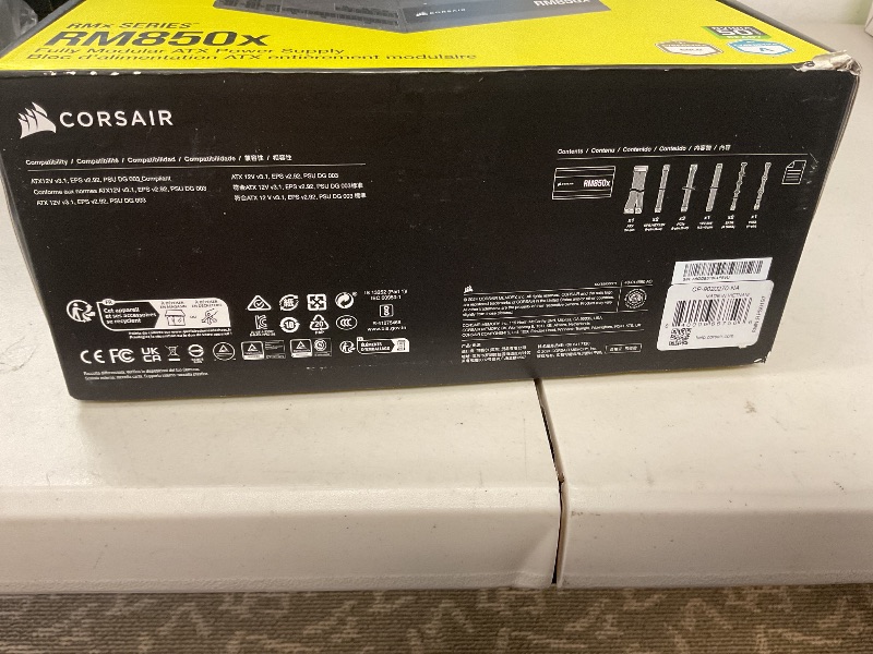 Photo 1 of CORSAIR RM850x Fully Modular Low-Noise ATX Power Supply – ATX 3.1 Compliant – PCIe 5.1 Support – Cybenetics Gold Efficiency – Native 12V-2x6 Connector – Black