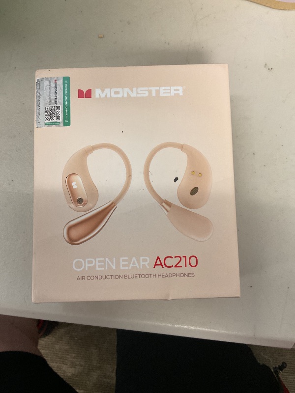 Photo 1 of Monster Open Ear AC210 Headphones, Bluetooth 5.4 Earphones Stereo Sound, Wireless Headphones 30 Hours Playback, Type-C Charging, IPX5 Waterproof Open Ear Earbuds,White