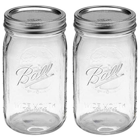 Photo 1 of Ball Wide Mouth 32-Ounces Quart Mason Jars with Lids and Bands, Set of 2