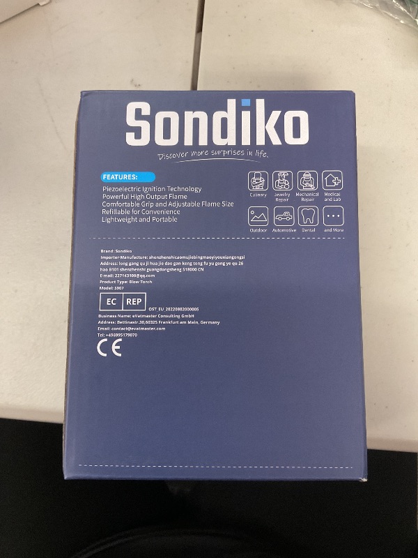 Photo 1 of Sondiko Butane Torch with Fuel Gauge S907, Refillable Soldering Torch with Adjustable Flame for Welding, Resin Art, Industrial(Butane Gas Not Included)
