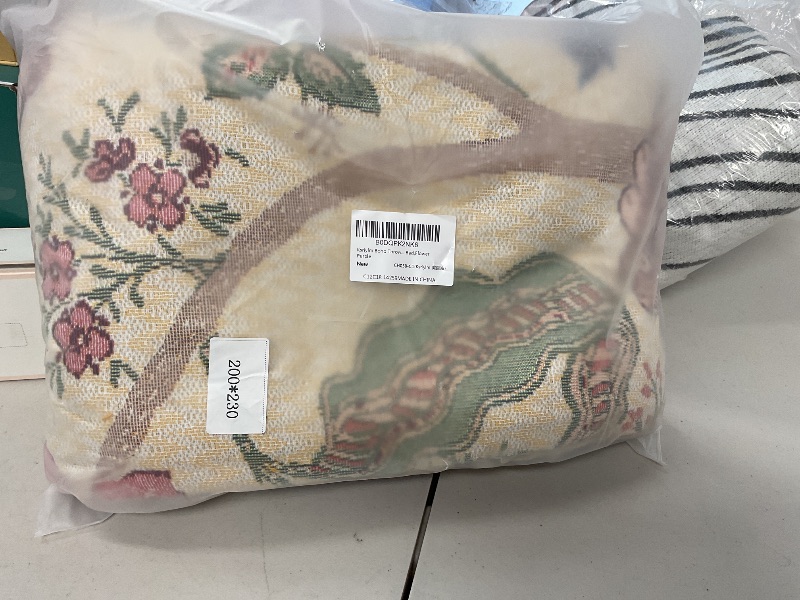 Photo 1 of Ksriylm Boho Throw Blanket for Bed - 100% Cotton Ultra Soft Rustic Quilt -Muslin Throw Blanket Bird Floral Printed Decor Large Bed Blankets,80"×90" All Season Rustic Throw for with Tassels Purple