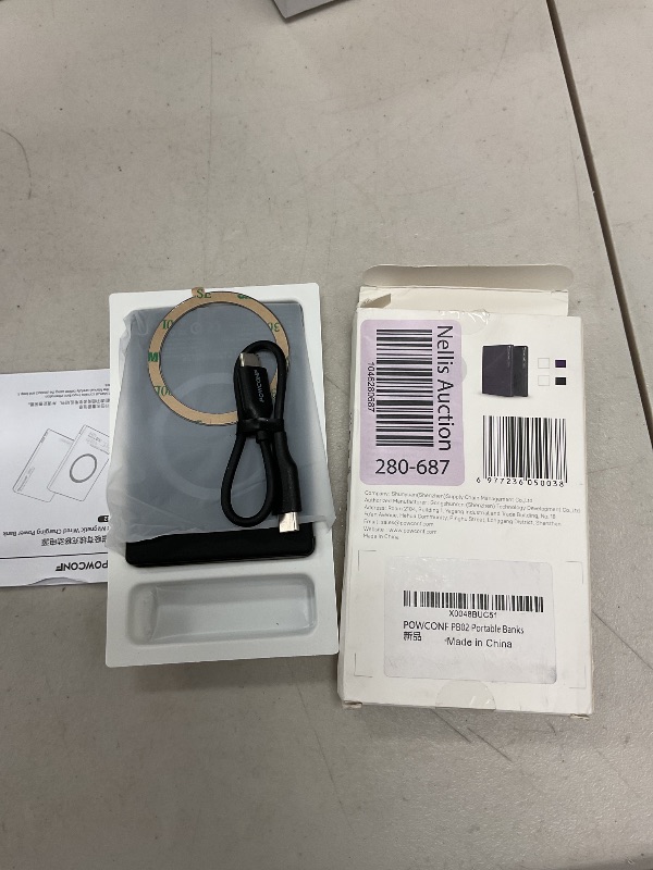 Photo 4 of Magnetic Portable Charger, 5000mAh Portable Wired phone Charger with Built-in USB-C Cable &Anti fingerprint, 0.36in Ultra Slim Portable Battery Charger for iPhone 15/Pro/Pro Max&Andriod Devices, Black