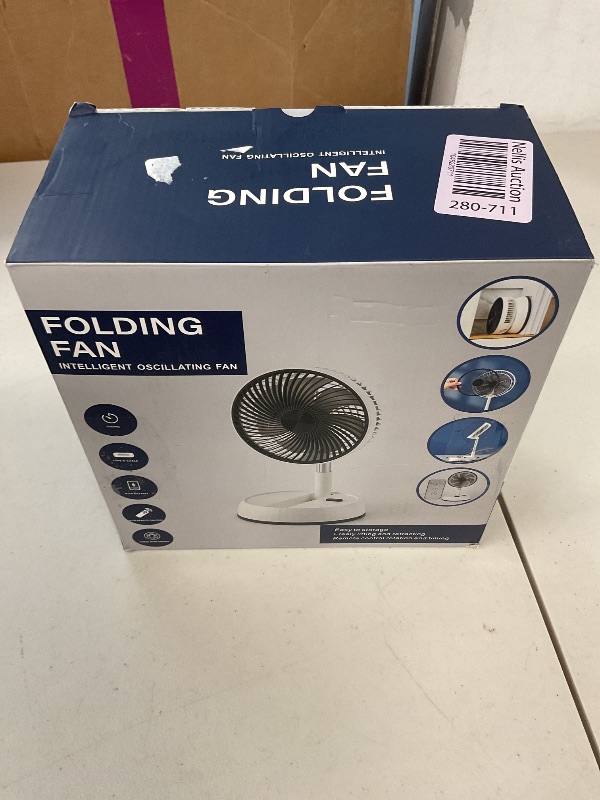 Photo 1 of Leeyalan 8" Foldable Travel Fan with Remote Control - Portable Standing Fan for Home, Office & Camping | 3-Speed 7200mAh Rechargeable Battery, Auto Oscillation, Ultra Quiet Desk/Pedestal Fan