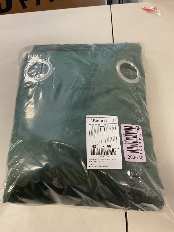 Photo 1 of StangH 96 inch Length Dark Green Velvet Curtains Light Blocking for Bedroom, Luxury Decorative Window Drapes Cold Resistant Noise Absorb for Hallway/Porch, W42 x L96, 2 Panels