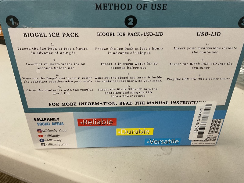 Photo 1 of 4ALLFAMILY Explorer Insulin Cooler Travel Case TSA Approved 72H (1–7 Medication Pens) – On–The–Go Medical Cooler with Biogel Ice Pack – Diabetes Travel Case for Insulin Pens & EpiPens (Blue)