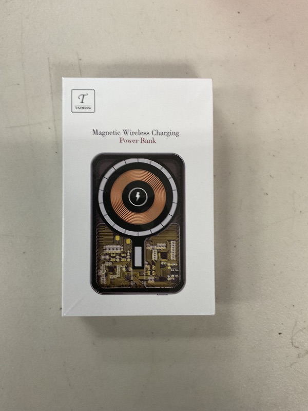 Photo 1 of T-TAIMING Magnetic Wireless Charging Power Bank,15W Ultra-Fast MagSafe-Compatible Portable Charger(iPhone 15/14/13/12/11/X), 5000mAh Capacity,PD 20W(Dark Gray)