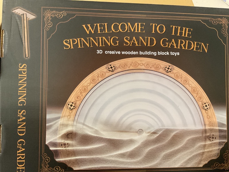 Photo 1 of 3D Wooden Puzzles for Adults, Zen Garden Wooden Model Kit, Meditation Accessories with LED, Decorative Sandscape, Puzzle Toy Christmas Birthday for Adult Teen (Spinning Sand Garden)