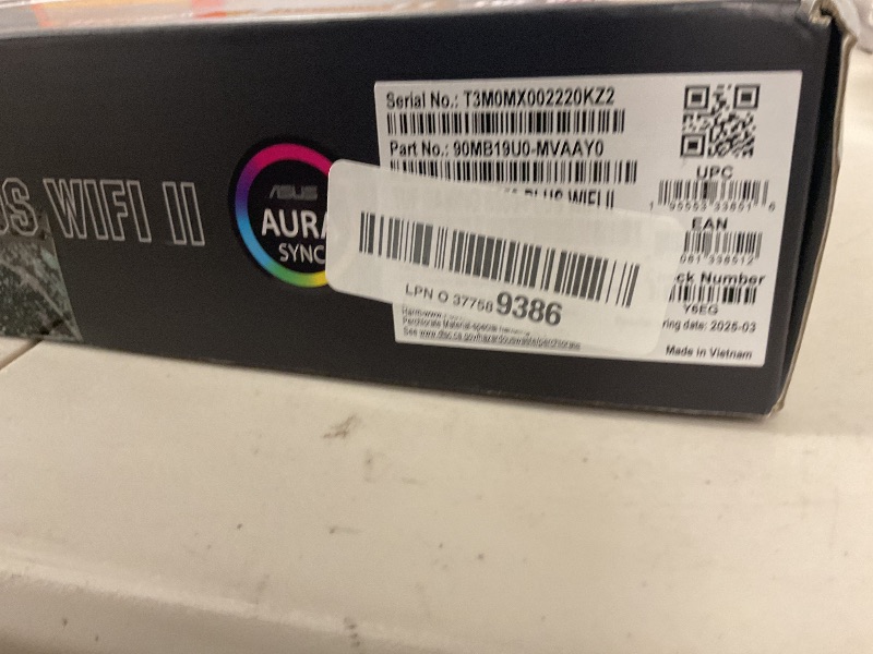 Photo 1 of ASUS TUF Gaming B550-PLUS WiFi II AMD AM4 (3rd Gen Ryzen™) ATX Motherboard (PCIe 4.0, 6, 2.5Gb LAN, BIOS Flashback, USB 3.2 2, Addressable 2 RGB Header and Aura Sync)