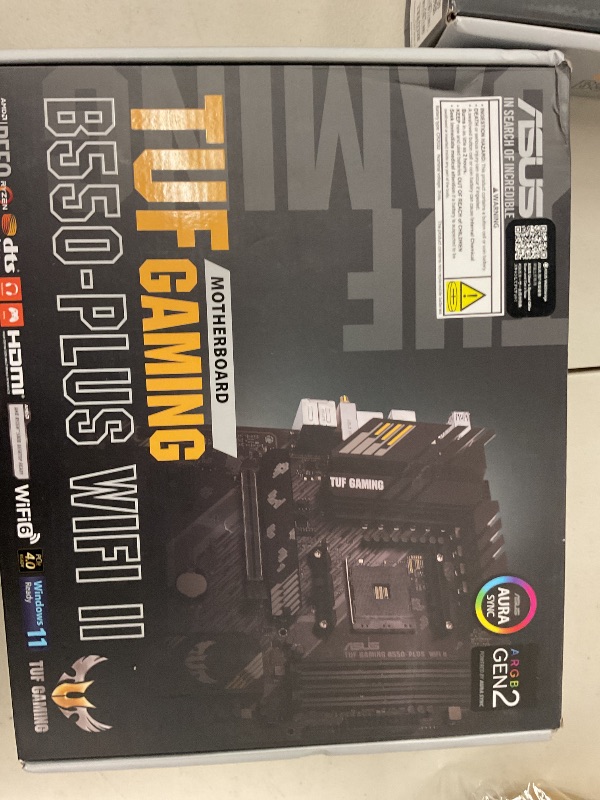 Photo 1 of ASUS TUF Gaming B550-PLUS WiFi II AMD AM4 (3rd Gen Ryzen™) ATX Motherboard (PCIe 4.0, 6, 2.5Gb LAN, BIOS Flashback, USB 3.2 2, Addressable 2 RGB Header and Aura Sync)