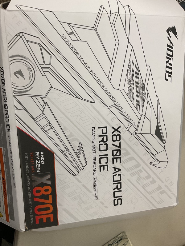 Photo 1 of GIGABYTE X870E AORUS PRO ICE AMD AM5 LGA 1718 Motherboard, ATX, DDR5, 4X M.2, PCIe 5.0, USB4, WIFI7, 2.5GbE LAN, EZ-Latch, 5-Year Warranty