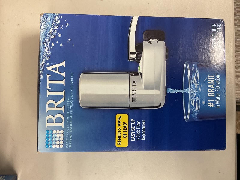 Photo 1 of Brita Faucet Mount Water Filter for Sink, Removes 99% of Lead, Elite Filtration System, Includes 1 Replacement Filter, Chrome