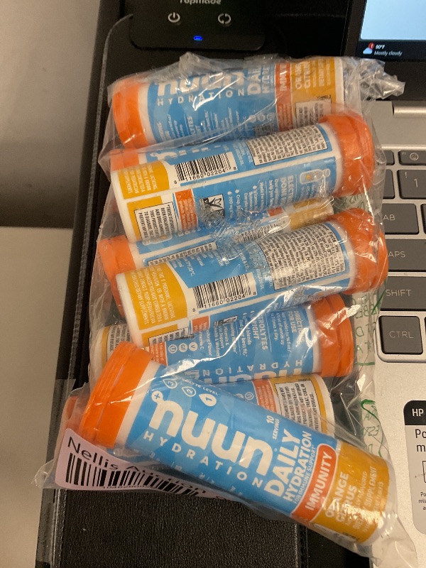Photo 1 of Nuun Immunity Electrolyte Tablets with Vitamin D, C, E, & A, Ginger, Elderberry, Magnesium & 4 Other Essential Electrolytes, Vegan, Orange Citrus, 8 Pack (80 Servings Total)
