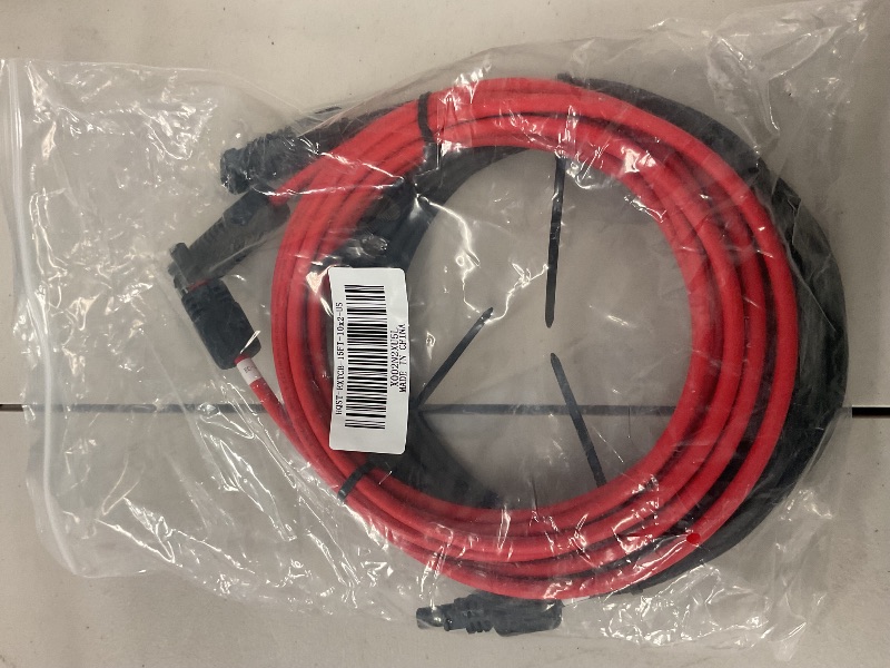 Photo 1 of HQST Solar Panel Extension Cable 15 Feet 10AWG with Female and Male Connector Solar Panel Adaptor Kit Tool (15FT Red + 15FT Black)
