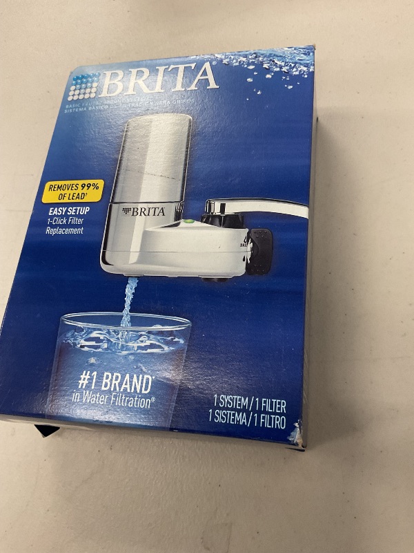 Photo 1 of Brita Faucet Mount Water Filter for Sink, Removes 99% of Lead, Elite Filtration System, Includes 1 Replacement Filter, Chrome