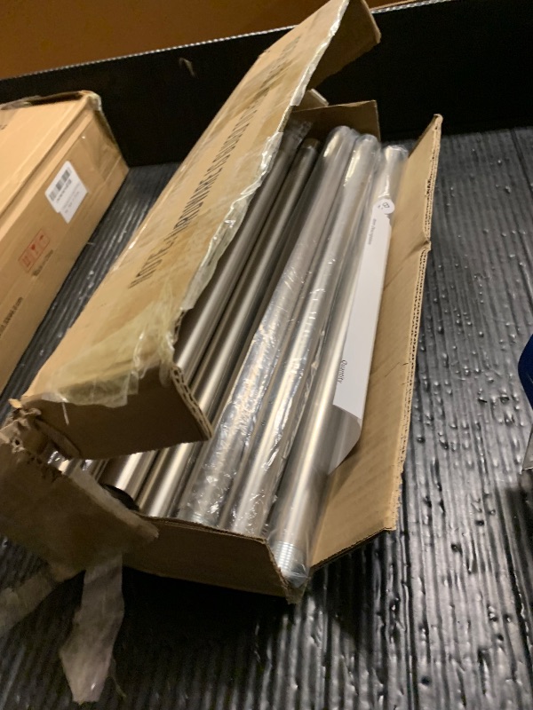 Photo 1 of 16-150 inch Long Adjustable Matte Nickel Curtain Rods,1 inch Diameter Splicing Heavy Duty Rod Set with Aluminum Finals for Windows, Door, Drapery