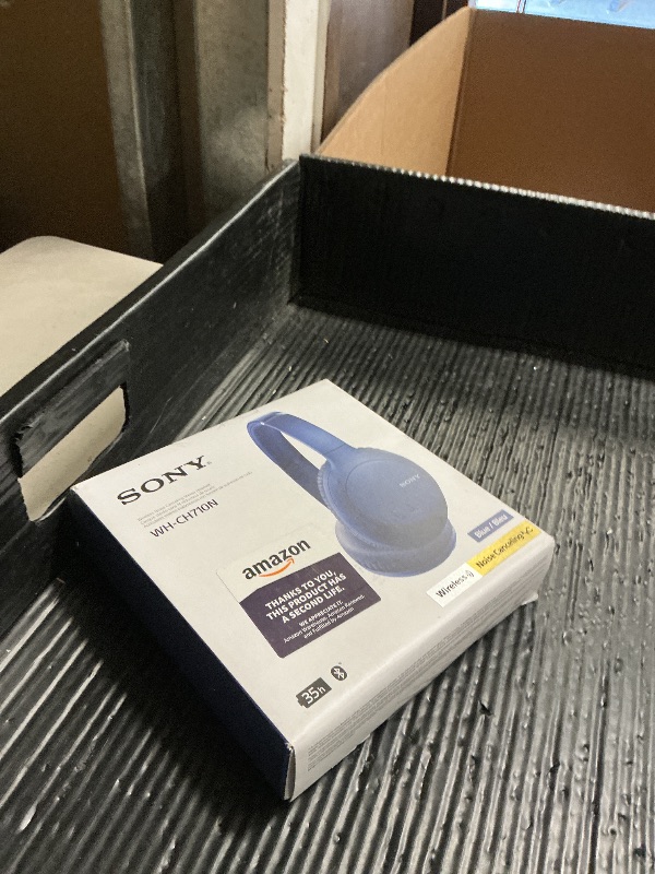 Photo 1 of Sony Noise Cancelling Headphones WHCH710N: Wireless Bluetooth Over the Ear Headset with Mic for Phone-Call, Blue (Amazon Exclusive)