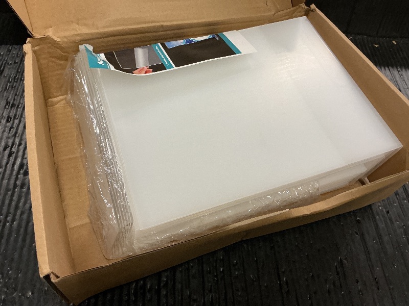 Photo 1 of 12 Pack Acrylic Sign Holder 8.5x11 Inches, Clear Plastic Table Paper Display Stand, L-Shape Vertical Menu Holder Stand, Clear Picture Photo Flyer Display Stand for Restaurants, Store, Office Desktop