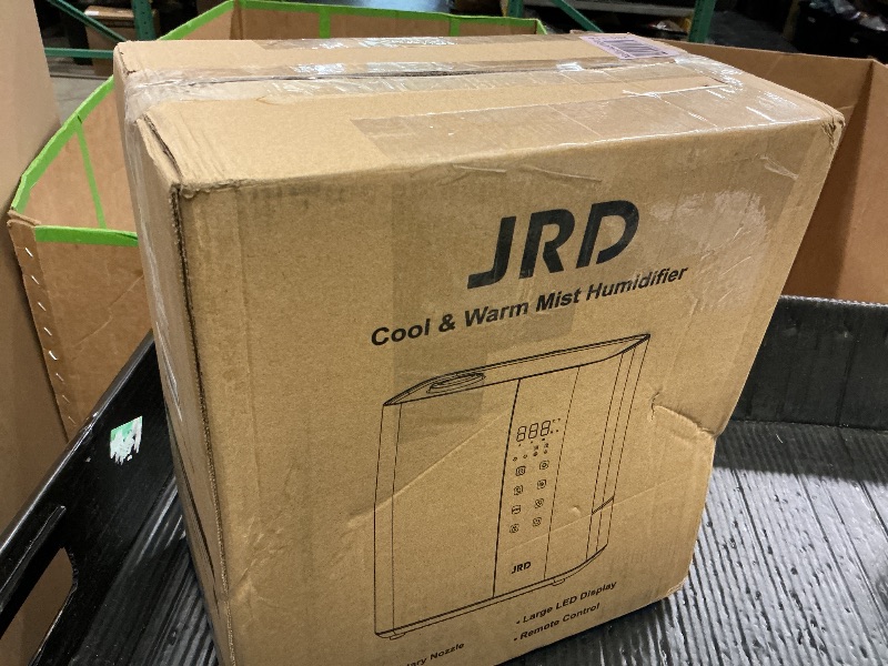 Photo 1 of JRD Warm & Cool Mist Humidifiers for Bedroom 5L, Quiet Ultrasonic Air Humidifier Fast Symptom Relief, 50H Runtime, Oil Diffuser, 12H Timer, 7 Color Light for Large Room, Office, Baby, Plants-Black