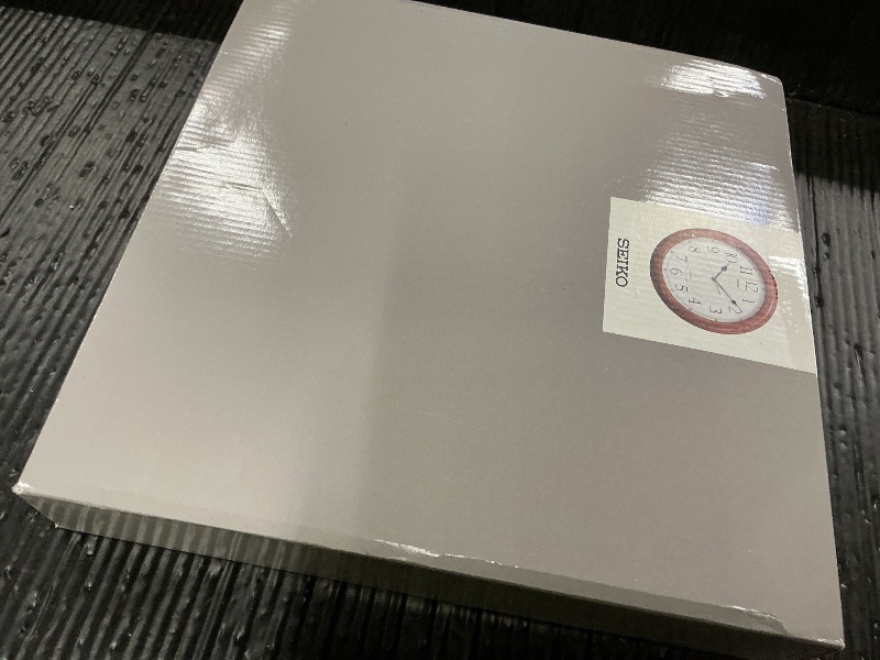 Photo 1 of Seiko Wall Clock Quiet Sweep Second Hand Dark Brown Solid Oak Case