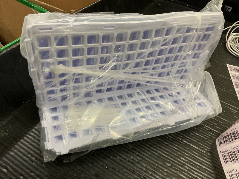 Photo 1 of 12 Pcs Under Couch Blocker for Bed Adjustable Furniture Plastic Under Bed Blocker with 30 Ties White Couch Barriers for Dogs Pets Cats (Style3)