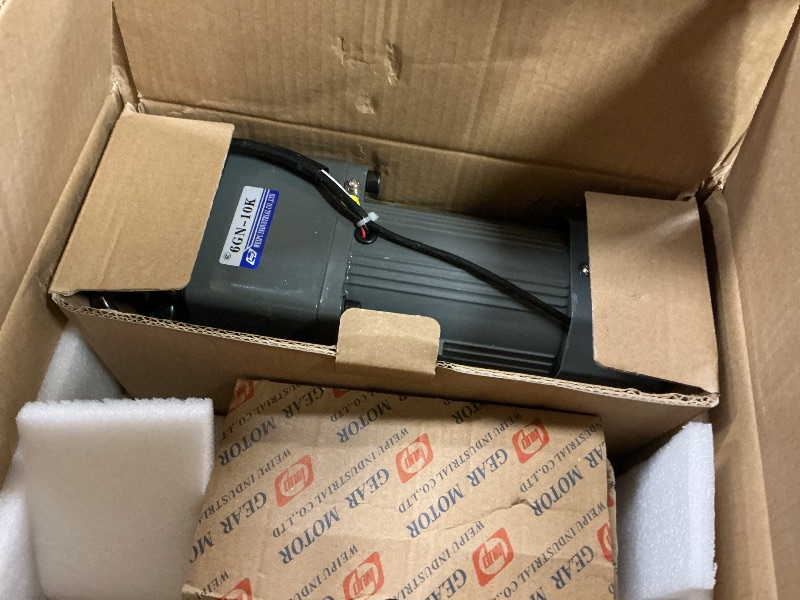 Photo 1 of High Torque AC Motor + Speed Controller + Gear Box, 250W Single Phase Electric Motor with Gearbox, Variable Speed Motor, Reversible Gear Motor with Control Box, 110V Geared Motor