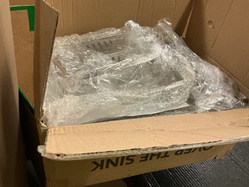 Photo 1 of 2 Tier Extra Large Stainless Steel Expandable Over The Sink Dish Drainer Drying Rack, Rust Proof Metal, Space Saving, Modern Silver Big Capacity Extendable Plate Strainers Above Kitchen Counter