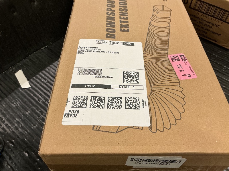 Photo 1 of 2 Pack Rain Gutter Downspout Extensions Flexible,Down Spout Extender Diverter Extendable from 21 to 68 in,Screws for Included,Black