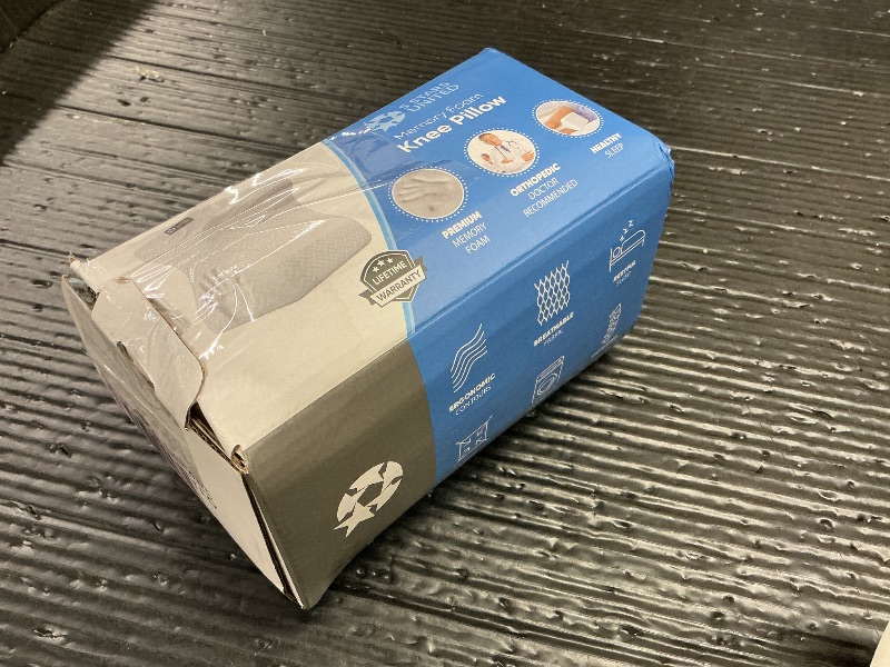 Photo 1 of 5 STARS UNITED Knee Pillow for Side Sleepers - Hip Pain Relief, Memory Foam Leg Cushion for Side Sleeping - Between Legs Pillow for Sciatica & Lower Back Pain, White