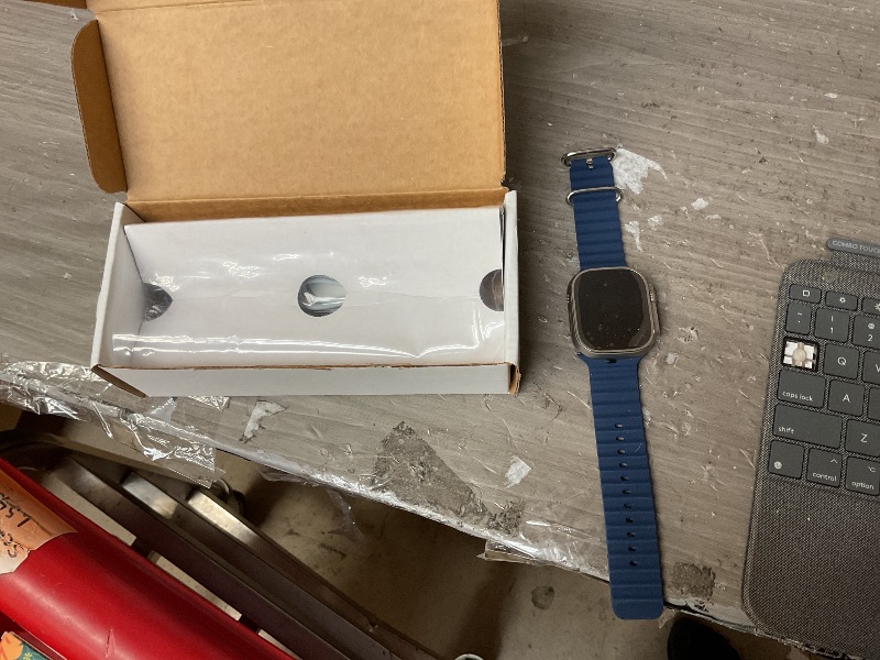 Photo 1 of Apple Watch Ultra 2 [GPS + Cellular, 49mm] - Titanium Case with Blue Ocean Band, One Size (Renewed)