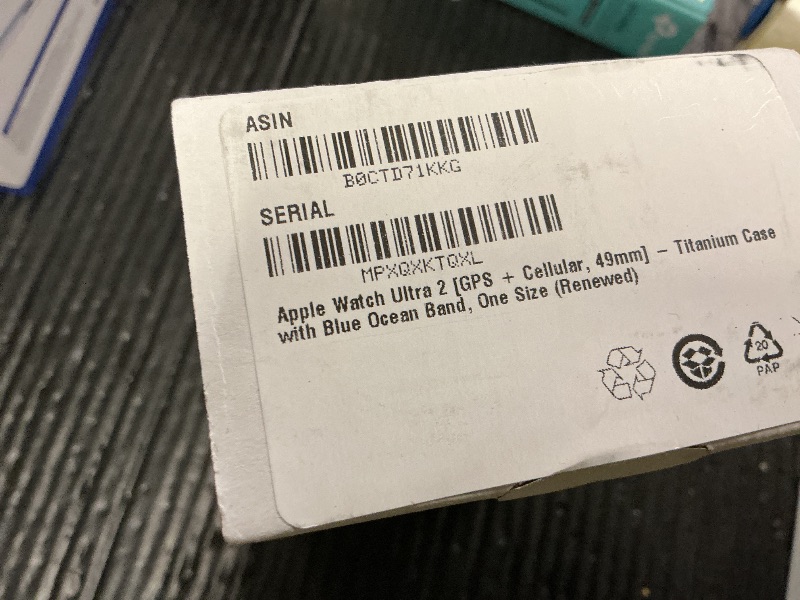 Photo 1 of Apple Watch Ultra 2 [GPS + Cellular, 49mm] - Titanium Case with Blue Ocean Band, One Size (Renewed)