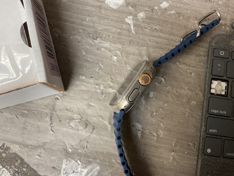 Photo 1 of Apple Watch Ultra 2 [GPS + Cellular, 49mm] - Titanium Case with Blue Ocean Band, One Size (Renewed)