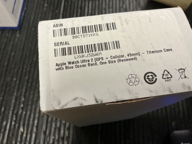 Photo 1 of Apple Watch Ultra 2 [GPS + Cellular, 49mm] - Titanium Case with Blue Ocean Band, One Size (Renewed)