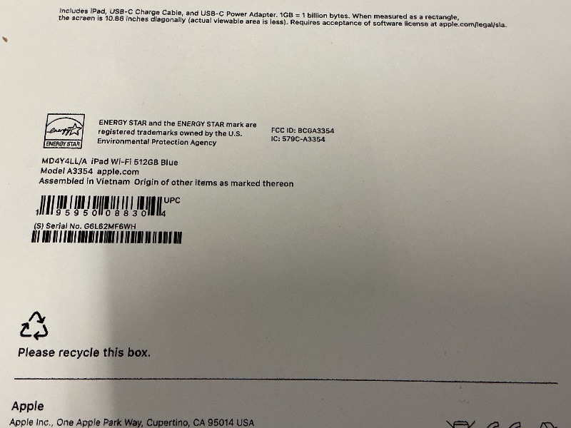 Photo 1 of Apple iPad 11-inch: A16 chip, 11-inch Model, Liquid Retina Display, 512GB, Wi-Fi 6, 12MP Front/12MP Back Camera, Touch ID, All-Day Battery Life — Blue