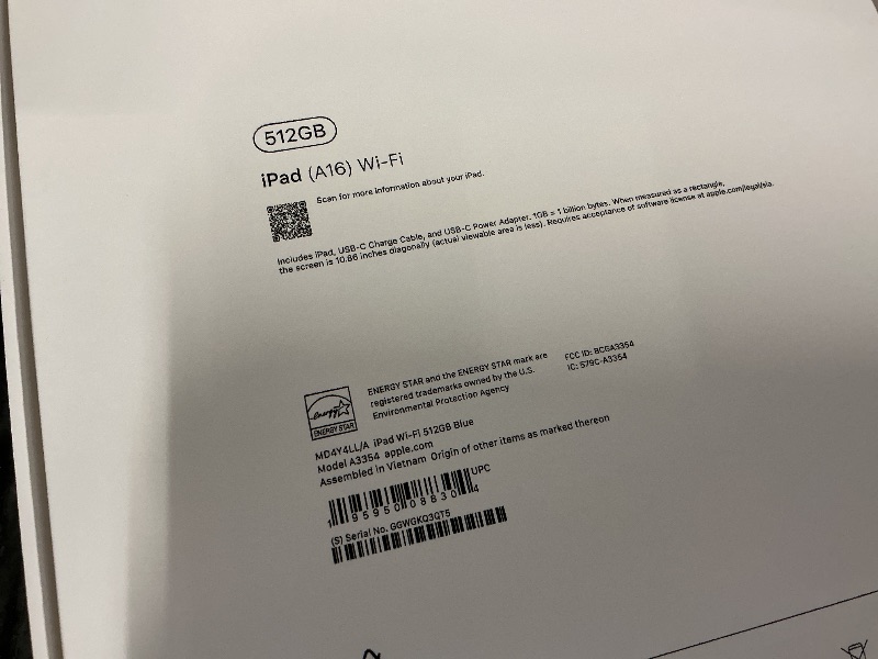 Photo 1 of Apple iPad 11-inch: A16 chip, 11-inch Model, Liquid Retina Display, 512GB, Wi-Fi 6, 12MP Front/12MP Back Camera, Touch ID, All-Day Battery Life — Blue