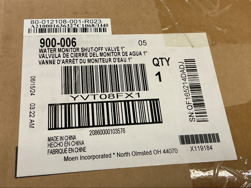 Photo 1 of Moen Flo Smart Water Monitor and Automatic Shutoff Sensor, Wi-Fi Connected Water Leak Detector for 1-Inch Diameter Pipe, 900-006