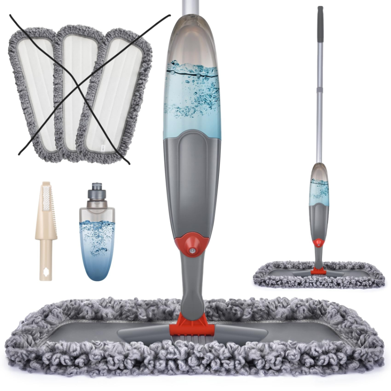 Photo 1 of **MISSING MOP PADS** Microfibre Spray Floor Mops for Floor Cleaning, Domi-Patrol Cleaning Mops for Hardwood Laminate Tiles Floors, Dry Wet Mop Dust Mops & 635 ML Bottle