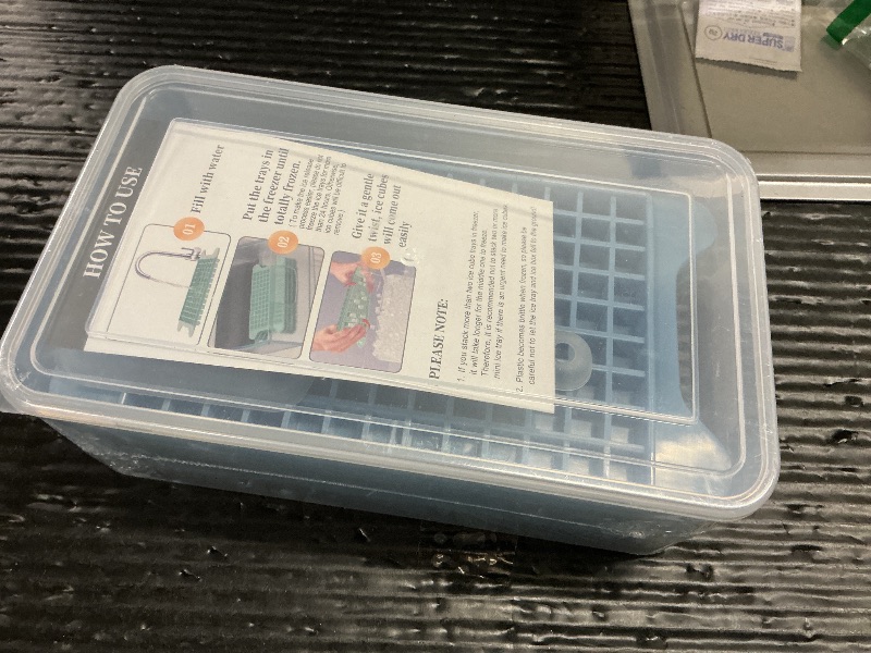 Photo 1 of Mini Ice Cube Tray for Freezer: FDDBI Small Ice Trays for Freezer with Bin - 117×4PCS Easy Release Nugget Ice Tray - Crushed Ice Tray with Container