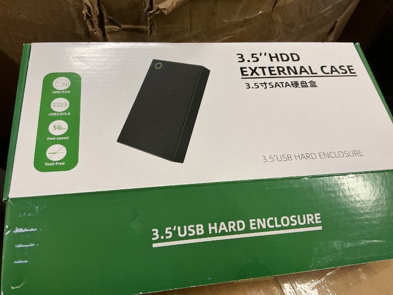 Photo 1 of 3.5 Hard Drive Enclosure, USB 3.0 Internal/External Hard Drive Case Lay-Flat Dock Station for 3.5/2.5 inch SATA HDD Up to 20TB Data Recovery Kit Support UASP with 12V 24W Power Adapter