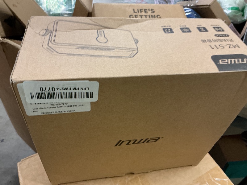 Photo 1 of Inwa Bluetooth Outdoor Speaker, IPX5 Waterproof Wall Mount Speaker, Wireless Sync Up to 100 Speakers, Connect Seamlessly to Phone, Computer, Suitable for Patio, Porch, Gazebo, Garage, 2 PCS