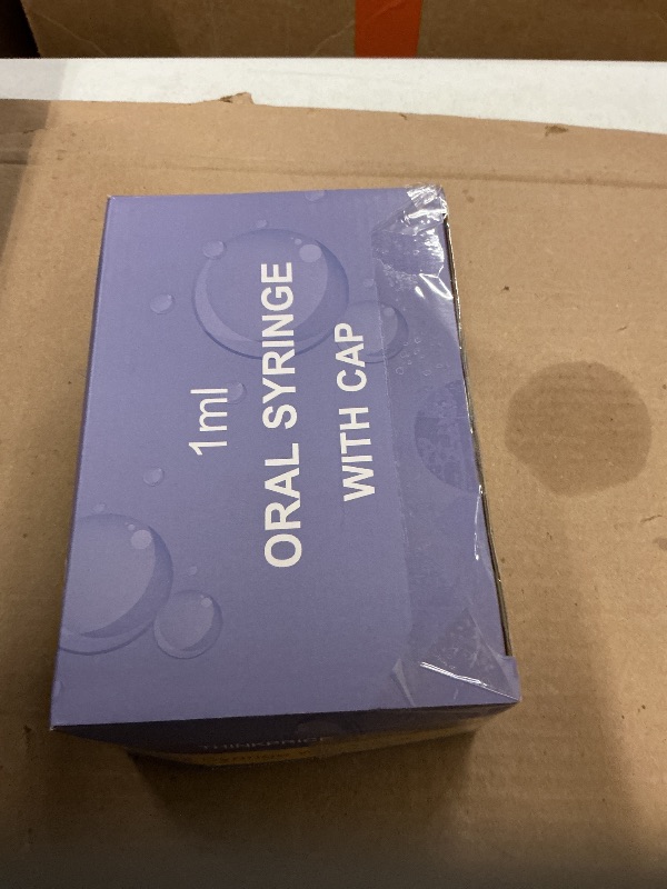 Photo 1 of 50 Pcs 1ml Syringes with Caps Oral Dispenser Individually Sterile Warpped for Medicine Dropper, Colostrum Collect Feeding Pets, Liquid