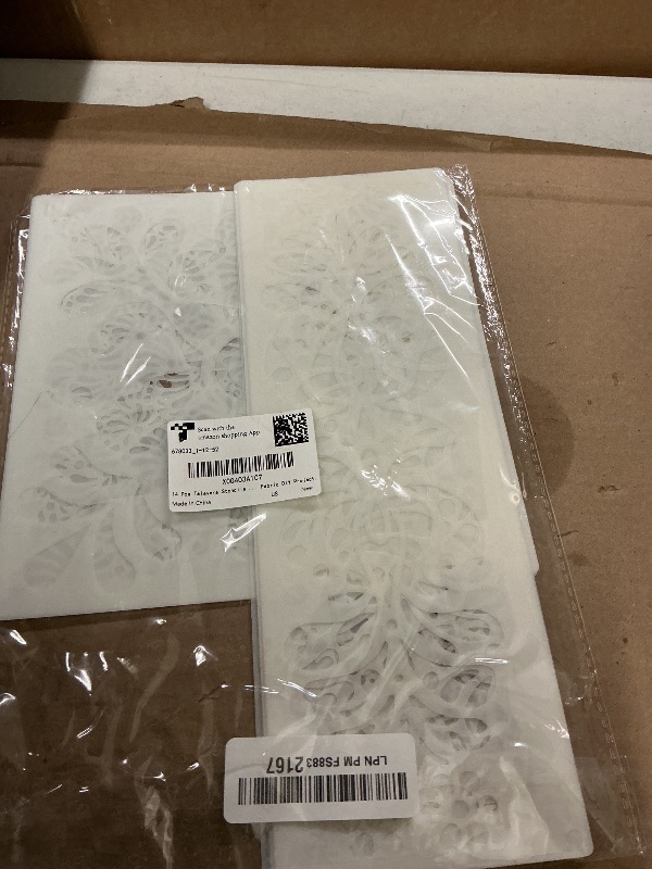 Photo 1 of 14 Pcs Talavera Stencils for Crafts, Resuable Cake Stencils,Mexican Floral Stencil for Furniture Wood Wall Canvas Floor, Border Stencil for Painting Fabric DIY Projects Christmas