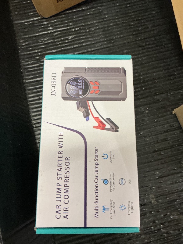 Photo 1 of Jump Starter with Air Compressor, 5000A 160PSI Battery Jumper Starter Portable (9.0 Gas/8.0L Diesel), 12V Jump Box Car Battery Jump Starter with Smart Jumper Cables, LED Light, LCD Display