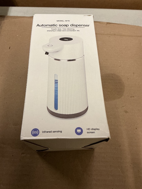 Photo 1 of 2026 Upgrade Automatic Soap Dispenser Touchless, 14.2oz/420ml Dish Hand Soap Dispenser for Bathroom and Kitchen, 4 Adjustable Volume, USB Rechargeable, Clog-Free, Large Capacity, White