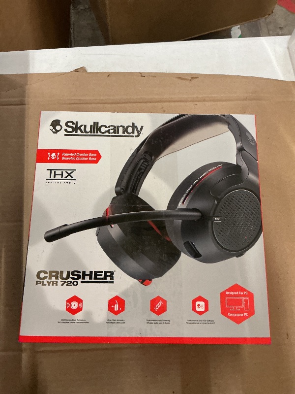 Photo 1 of Skullcandy Crusher PLYR 720 Wireless Gaming Headset, Ultimate Immersion and Comfort, THX Spatial Audio, Multi-Sensory Bass and Platform- Digi-Black, Removable Mic, PC, PlayStation, Nintendo