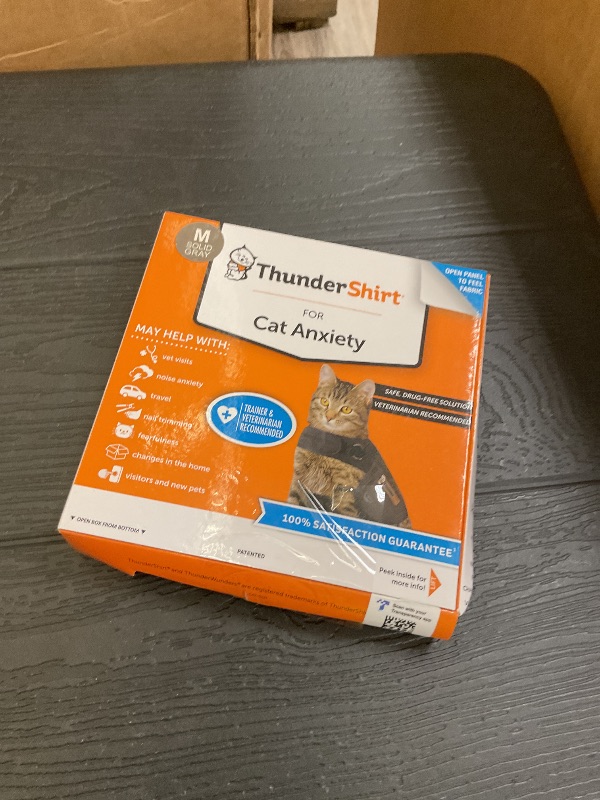 Photo 1 of Thundershirt Classic Cat Anxiety Jacket, Heather Gray, Medium (9 to 13 lbs), THU-009