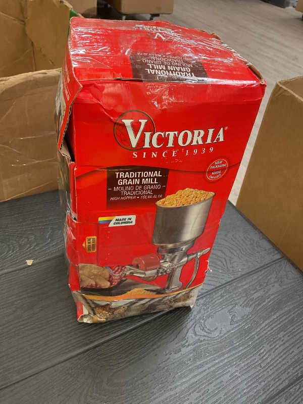 Photo 1 of Victoria Manual Cast Iron Grain Mill with High Hopper, Premium Corn-Grinding Mill and Grain Grinder, Made in Colombia
