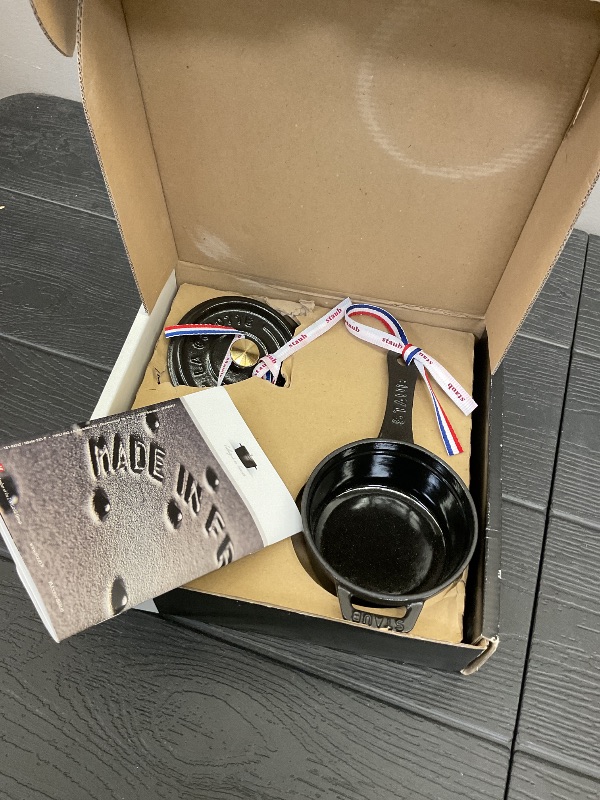 Photo 1 of Mini staub Sauce Pan 40509-537 Small Sauce Pan, Black, 3.9 inches (10 cm), Small One-Handed, Cast Iron Pot, Japanese Authentic Sale