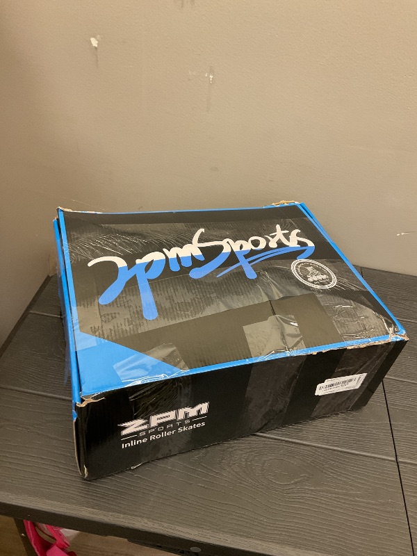 Photo 1 of 2PM SPORTS Vinal Inline Skates for Men with Light up Wheels Beginner Skates Fun Illuminating Outdoor Roller Skates for Kids and Adults - Azure X-Large